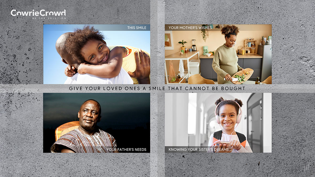 CowrieCrowd Business Presentation – Slide emphasizing the emotional impact of ensuring loved ones receive direct assistance.