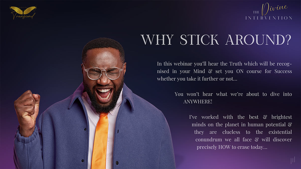 Divine Intervention – Slide emphasizing the value of commitment and perseverance in achieving growth.