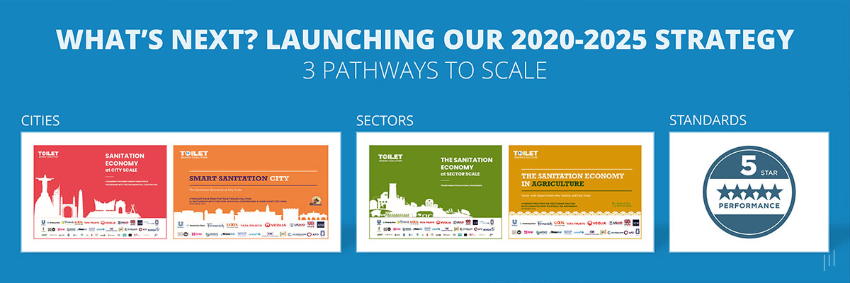 Global Sanitation Economy Summit 2019 – Slide outlining the strategic roadmap for sanitation economy initiatives.