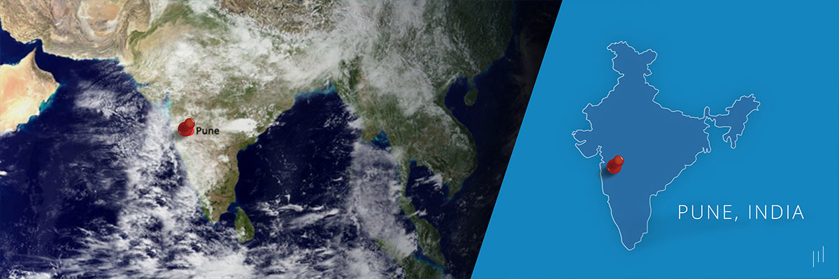 Global Sanitation Economy Summit 2019 – Slide highlighting Pune, India, as the host city for the summit.