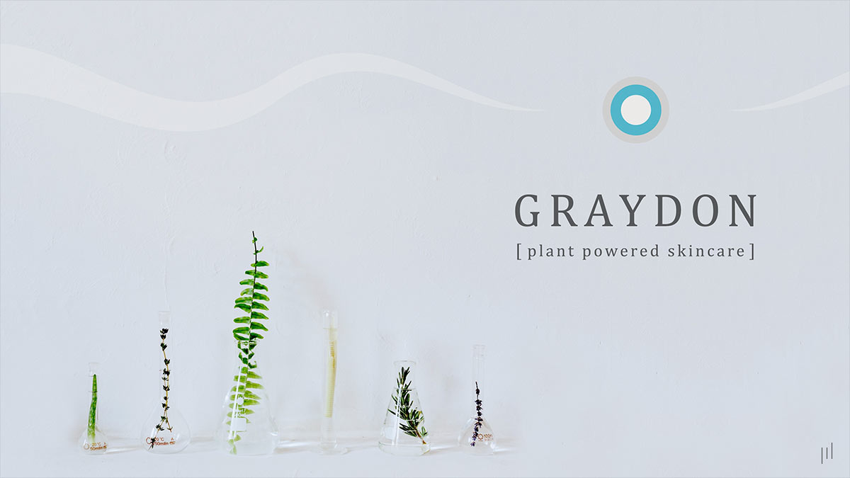 Graydon Skincare Sales Presentation – Opening slide introducing the brand’s commitment to clean beauty and plant-based skincare innovation.