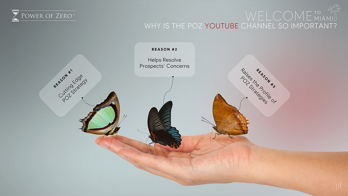 Advisor’s Summit Miami 2023 – Informative slide showcasing the significance of Power of Zero’s YouTube channel for financial education.