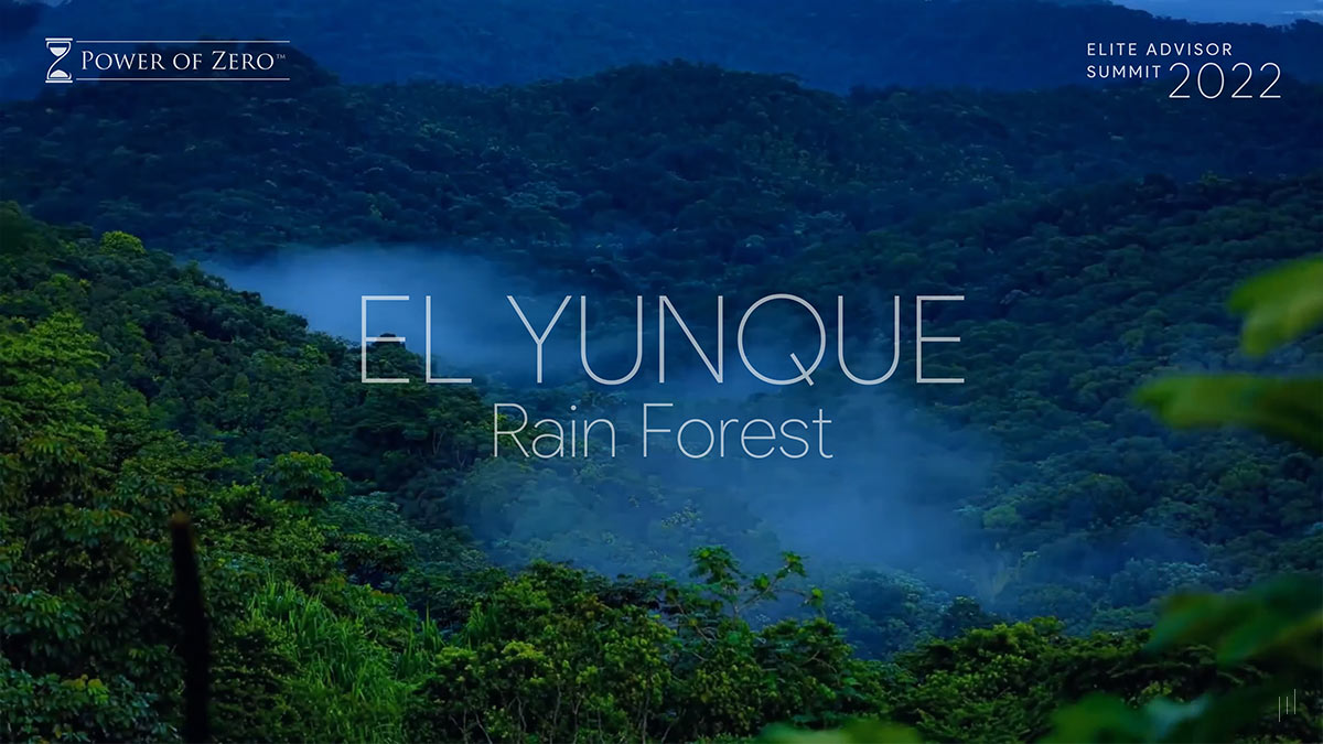 Elite Advisor Summit Puerto Rico 2022 – Video slide showcasing the breathtaking El Yunque Rain Forest experience.
