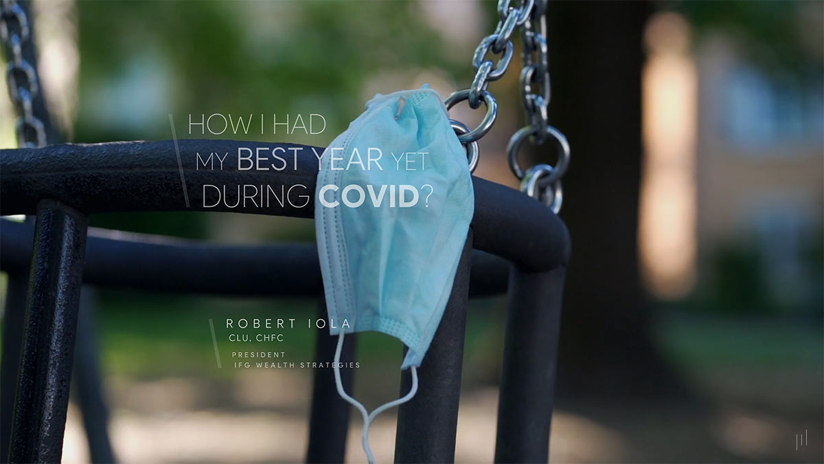 How I Had My Best Year Yet During COVID – Opening slide introducing success strategies for financial advisors during the pandemic.