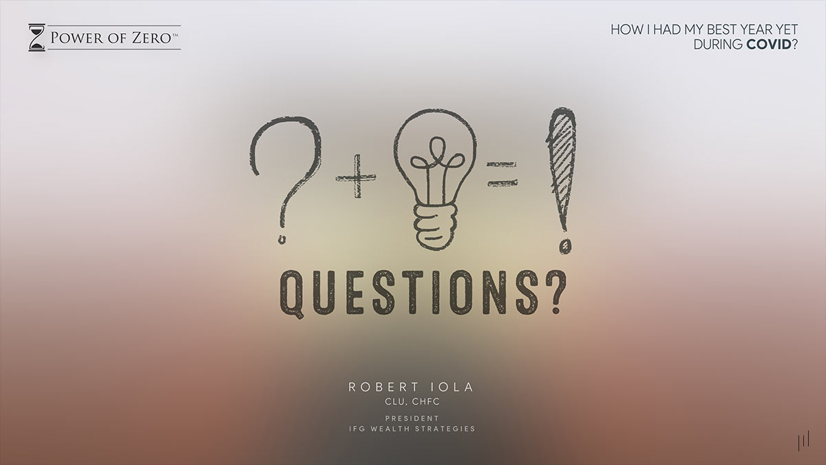 How I Had My Best Year Yet During COVID – Closing slide inviting audience engagement and discussion.